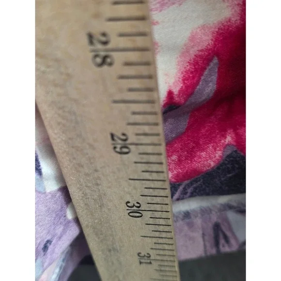 Nine West Floral Sleeveless Sheath Dress Size 8 Blue Grey Pink Purple Pockets - Picture 9 of 10